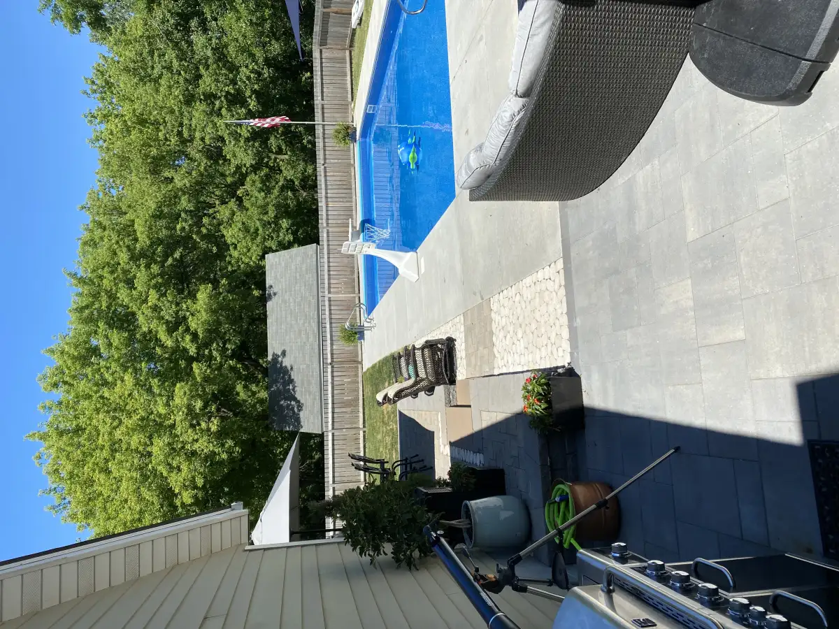 Driveway and front entrance before hardscape renovation