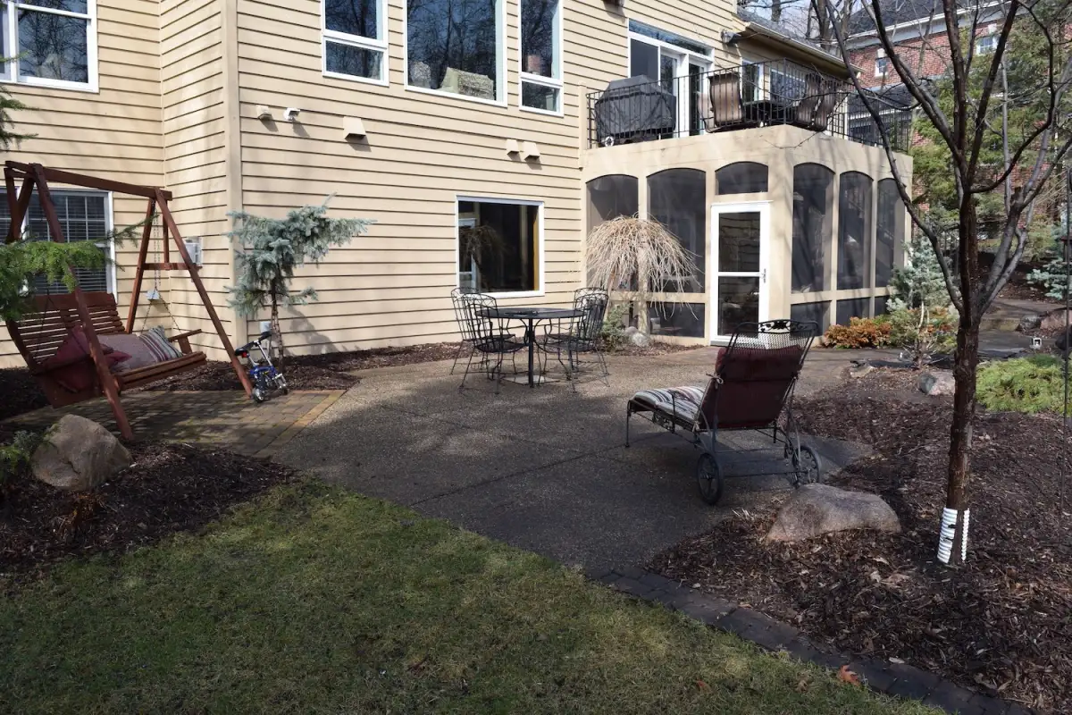 Before: Eden Prairie backyard before patio installation