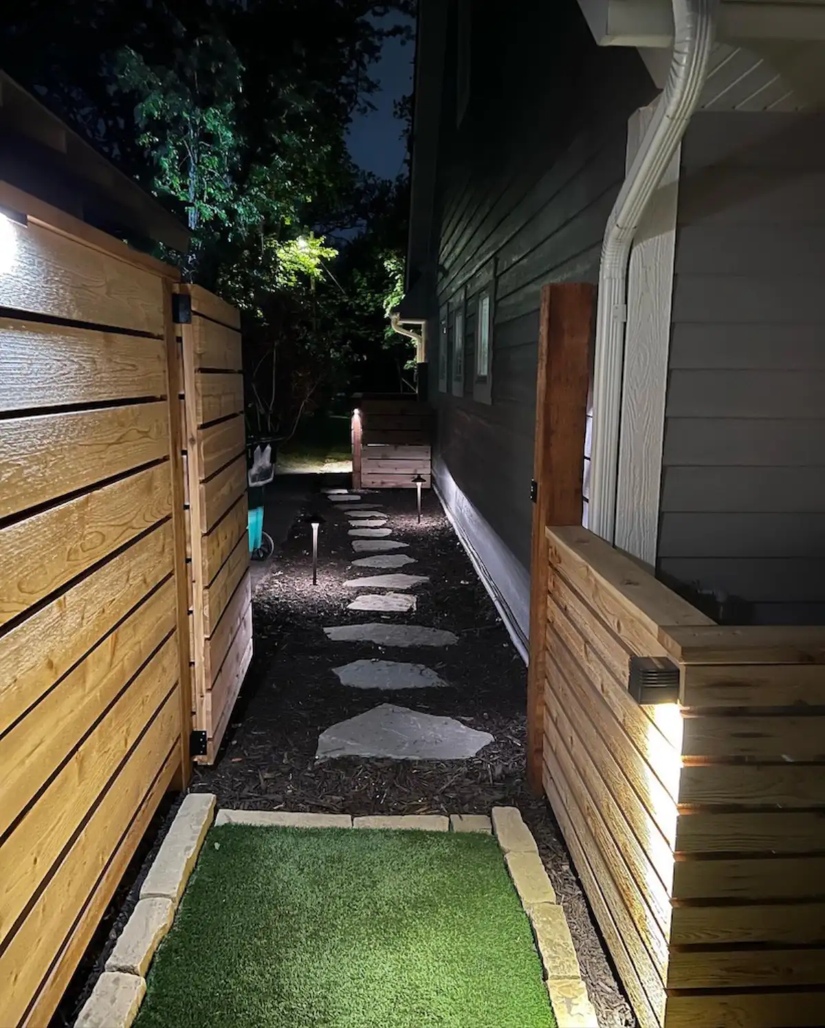 Evening landscape lighting showcase