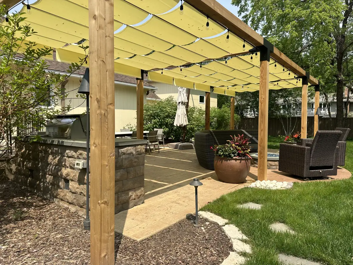 Complete outdoor living space with patio and pergola in Shorewood MN