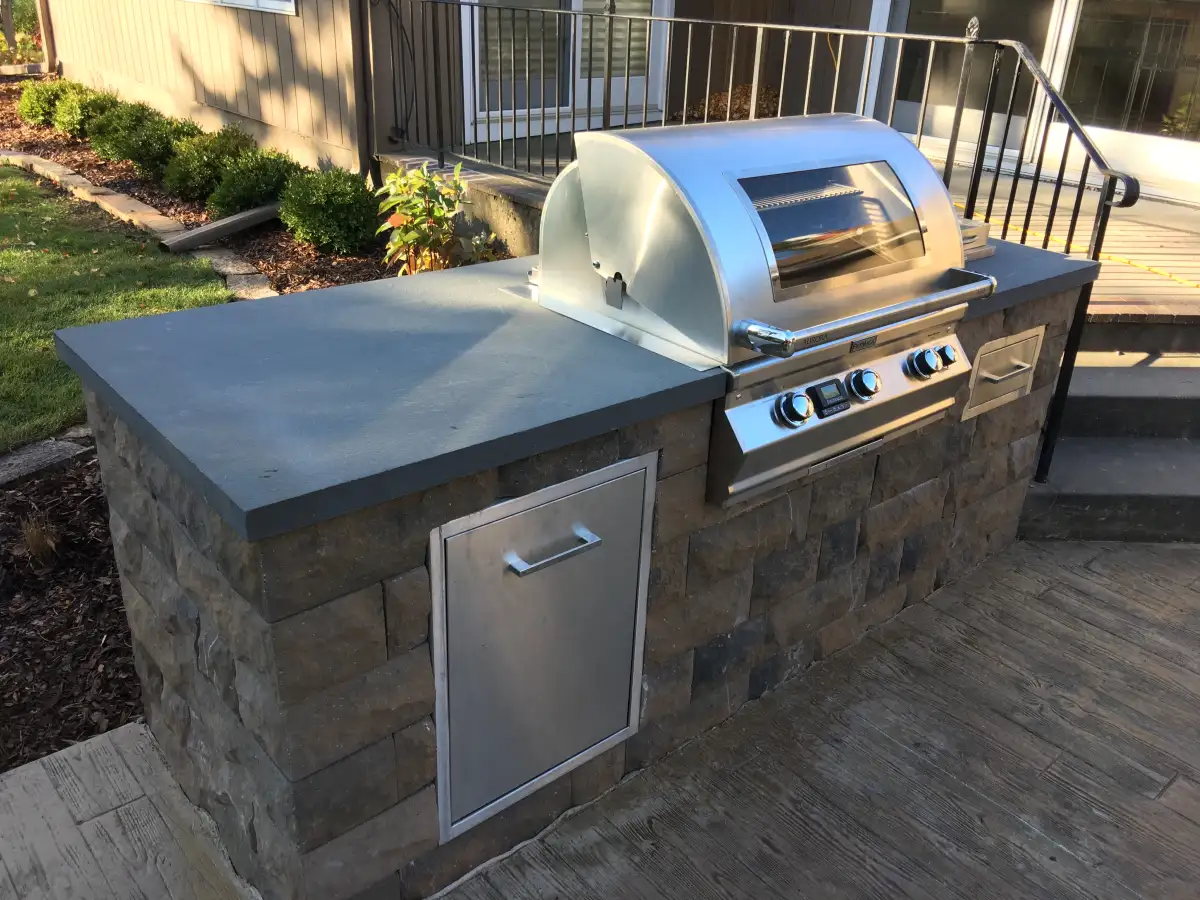 Backyard transformation with multi-level patio in Eden Prairie MN