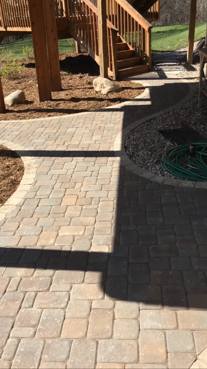 Multi-level paver patio with retaining wall in Wayzata MN