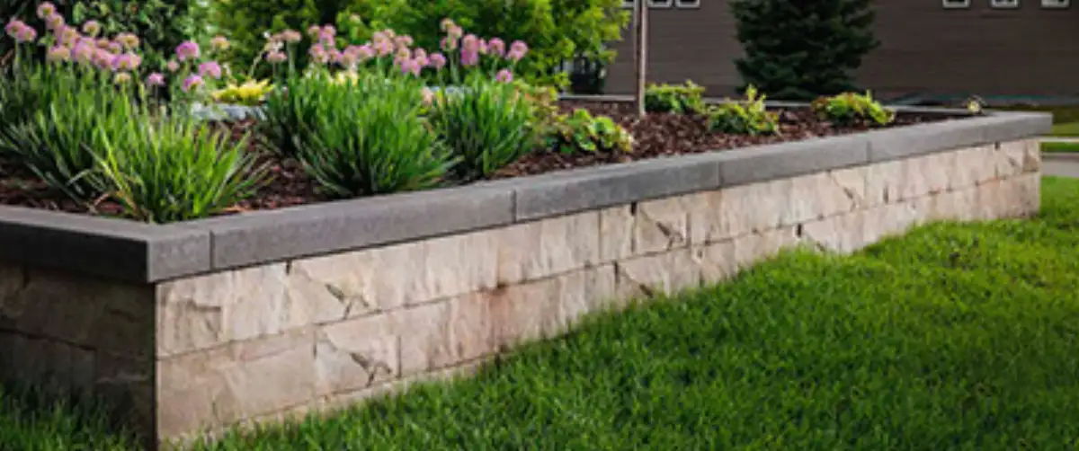 Segmental retaining wall installation in Wayzata, Minnesota
