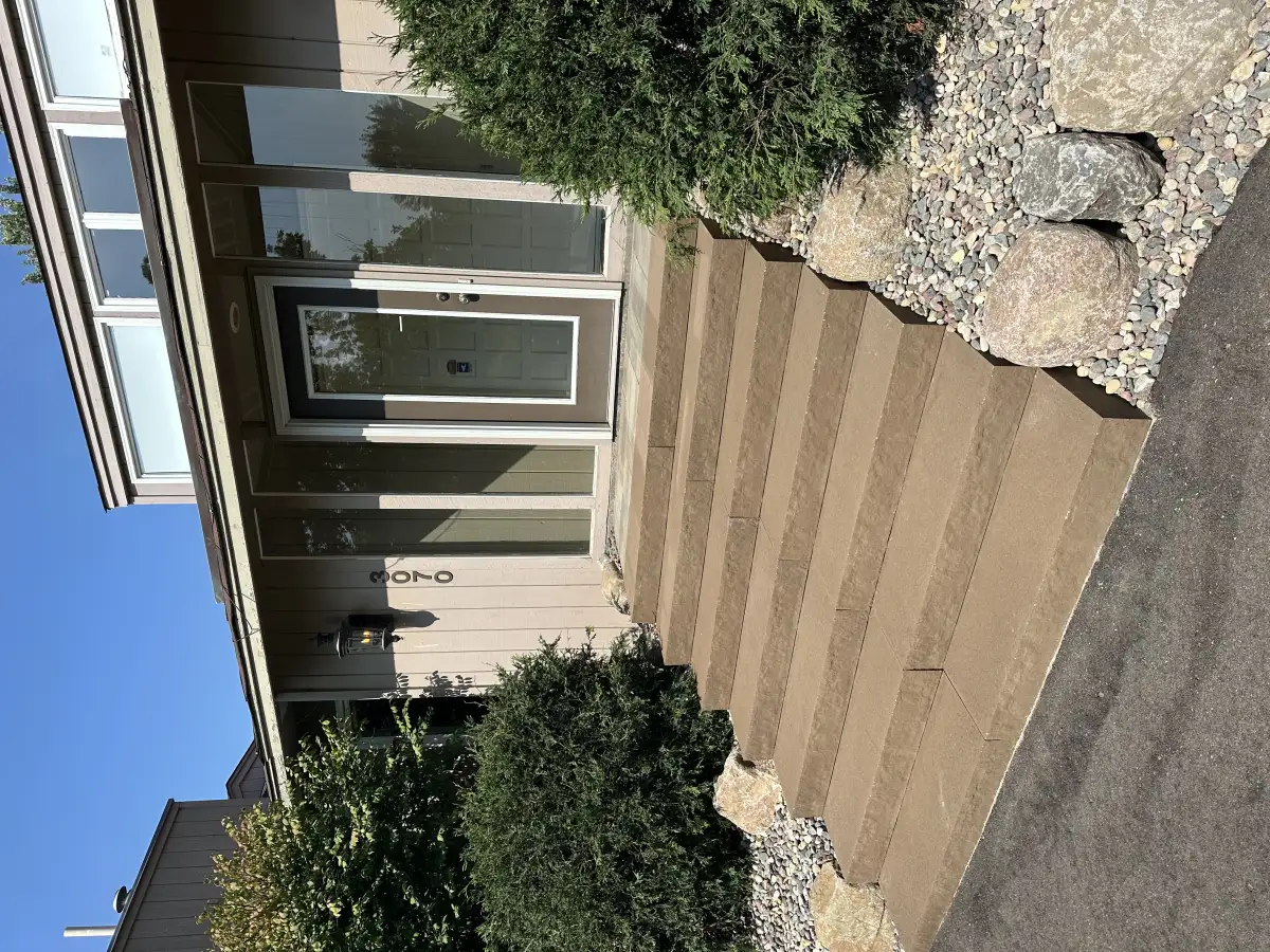 Paver steps between retaining walls in Minnetonka