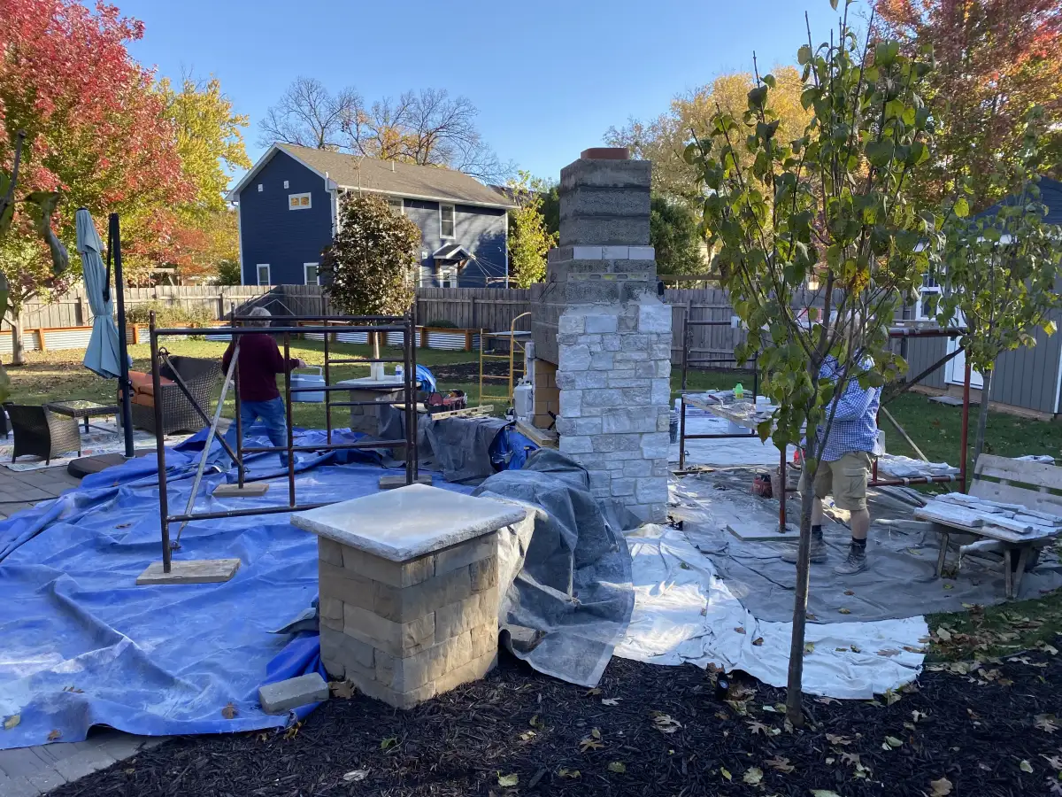 Landscape Charlie crew during patio construction in Shorewood MN